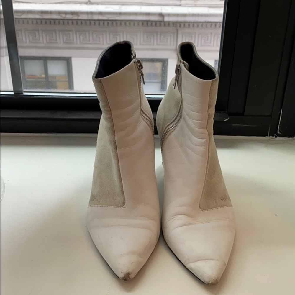 Rag & Bone BEHA White Booties - leather / suede